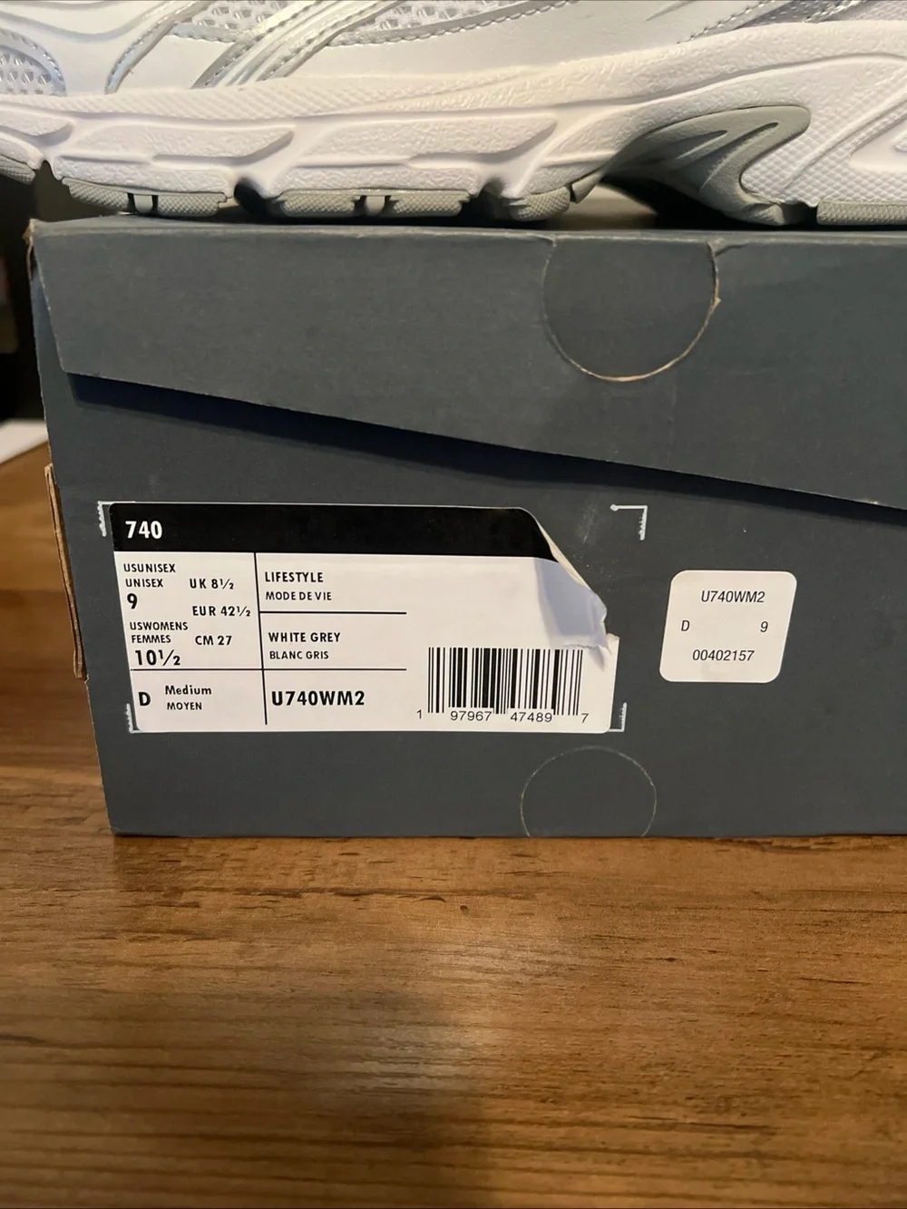 New Balance 740 Lifestyle White and Grey Athletic Sneakers